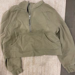 Lululemon Scuba Cropped Green Quarter Zip